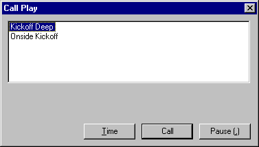 Call Offensive Kickoff Play