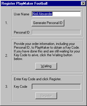 Register Dialog
